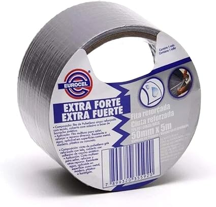 3 - Fita Adesiva Silver Tape 50X5 Cinza TPL201 - Resistente e versátil - Eurocel