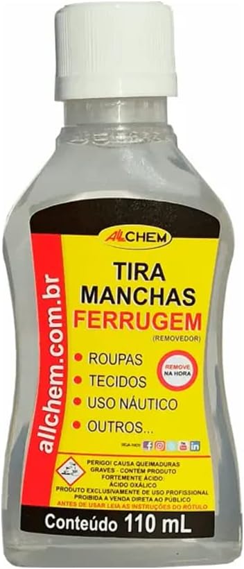3 - Tira Ferrugem 110ml - Para tecidos/roupas sem ferrugem - Allchem