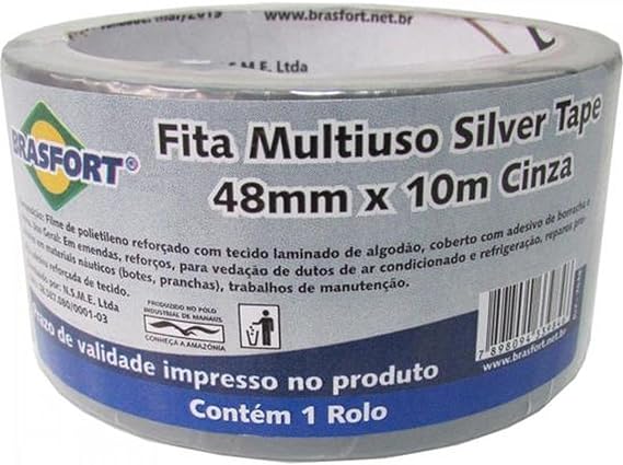 4 - Fita Multiuso Silver Tape 48mm X 10m - Brasfort