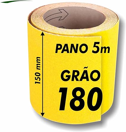 4 - Lixa Para Madeira Pano Rolo 5m x 15cm Grão 180 - Lixas Tatu