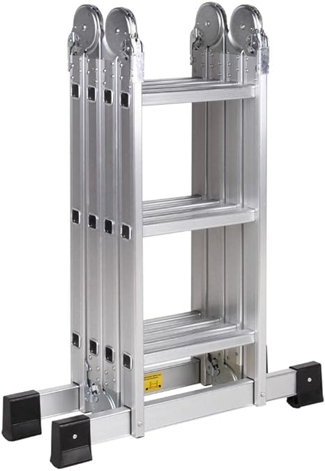 5 - Escada Articulada Multifuncional 4x3 Alumínio 12 degraus 3,5m - GardenLife