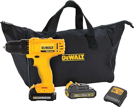 5 - Parafusadeira e Furadeira de 3/8 Pol. (10mm) com 2 Baterias 12V Ion-Litio 1.3Ah Bolsa e Carregador Bivolt DCD700C2 - Dewalt