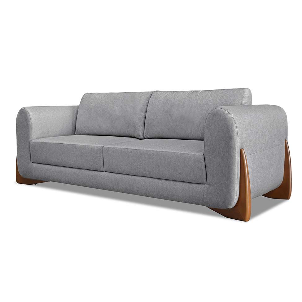 5 - Sofá 3 Lugares Yves Linho Cinza 180 cm - Spezzia Decor