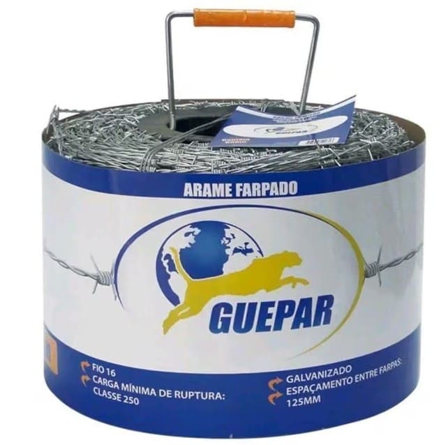 7 - Arame Farpado 250Mt Fio 16 Carga Ruptura Mínima Classe 250 – Guepar