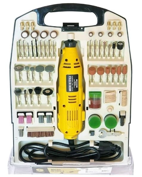 7 - Micro Retífica com 234 Acessórios e Maleta CH2904-X  220V – Charbs