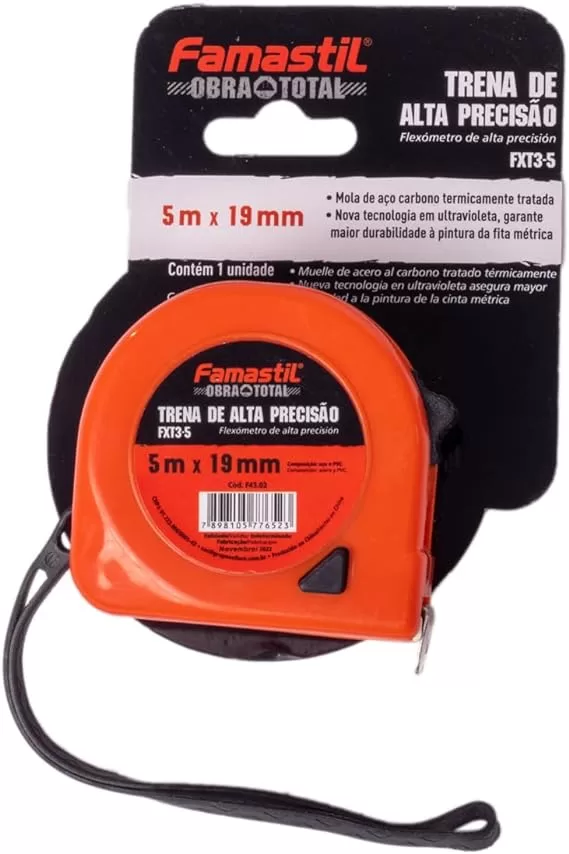 1 - Trena De Alta Precisão Fxt3-5 5M X 19Mm - Foxlux