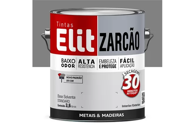1 - Zarcão Fosco Fundo Cinza 3,6 Litros - Elit