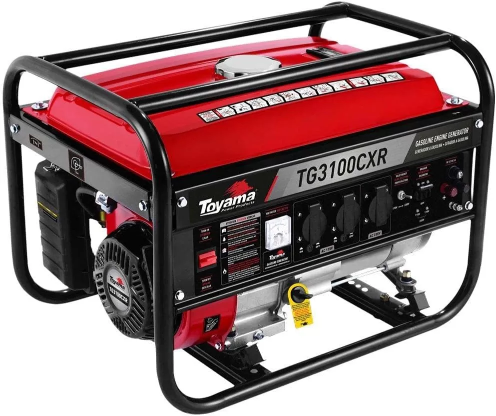 10 - Gerador a Gasolina 3100w Bivolt Com Regulador Automático de Tensão Motor 4 Tempos - Toyama