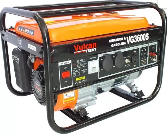 5 - Gerador de Energia a Gasolina 4T 208Cc 7Hp 2.9 Kva 2900 Watts Bivolt Vg3600S - Vulcan Trent