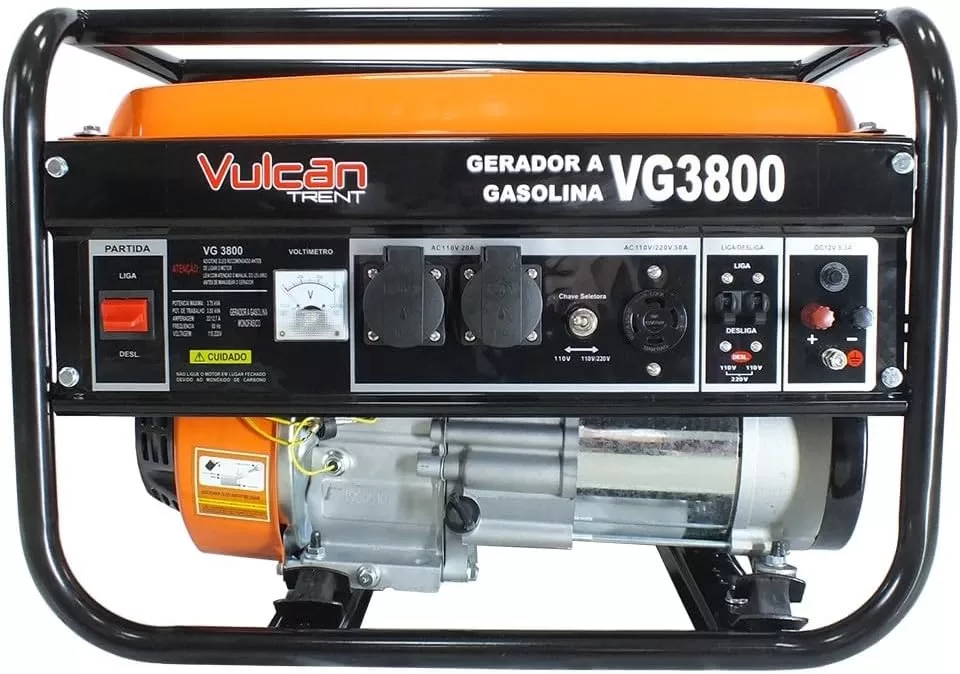 8 - Gerador Vg3800 A Gasolina 4t 208cc 7hp 3.0 Kva Bivolt Partida Manual - Vulcan Trent