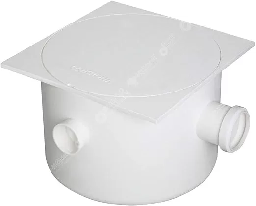 10 - Caixa de Gordura Sifonada com tampa Quadrada Branca N21 DN 250 x 172 x 50 - Krona