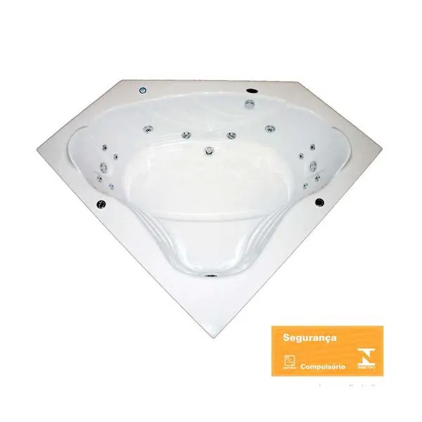 2 - Banheira com Hidromassagem Kanthocril II Premium 155x45cm Branca - Ouro Fino