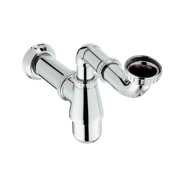 2 - Sifão para pias de cozinha americana cruzado regulável 1.1/2" x 2" cromado - Esteves